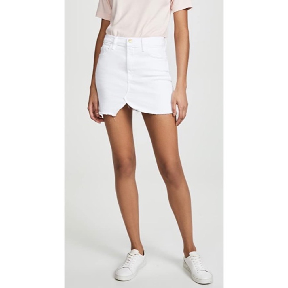 Frame Denim | white denim skirt